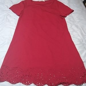 Grace Karin Maroon Dress Lace Look Medium